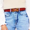 Iris Snaffle-Trim Leather Belt--Boden Outlet