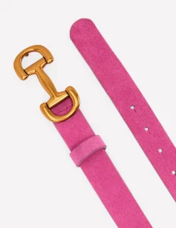 Iris Snaffle-Trim Leather Belt-Pink Peony-Boden New