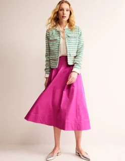 Isabella Cotton Sateen Skirt-Rose Violet-Boden Flash Sale