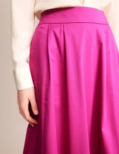 Isabella Cotton Sateen Skirt-Rose Violet-Boden Flash Sale