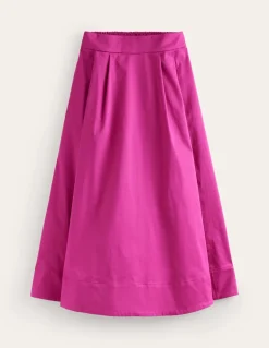 Isabella Cotton Sateen Skirt-Rose Violet-Boden Flash Sale