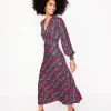 Ivy Smocked Midi Dress-Multi, Illustrated Paisley-Boden Flash Sale