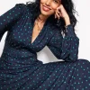 Ivy Smocked Midi Dress-Navy, Sparse Spot-Boden Flash Sale