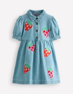 Izzy Denim Shirt Dress-Mid Vintage Denim Strawberry-Boden New