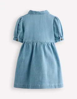 Izzy Denim Shirt Dress-Mid Vintage Denim Strawberry-Boden New