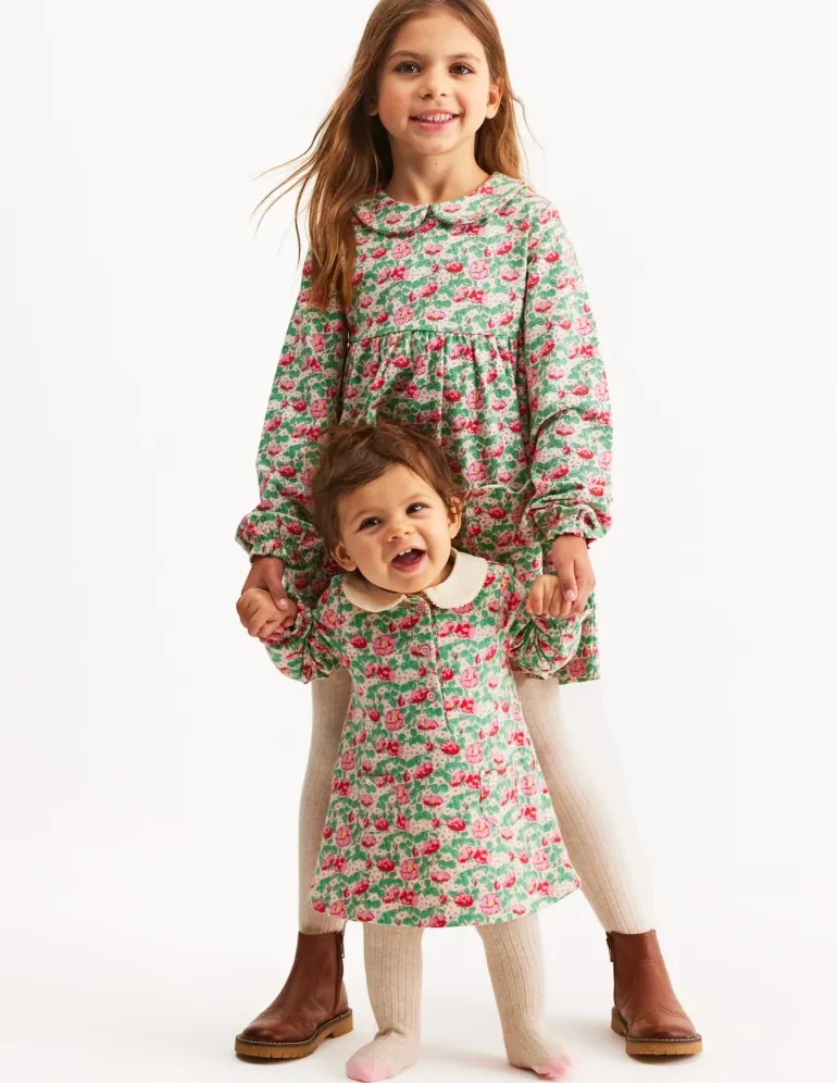 Jersey Doublecloth Dress-Pink Wild Rose Floral-Boden Cheap