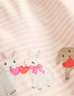Jersey Logo Dress Set-Chalk Pink Bunnies-Boden Online