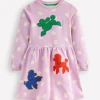 Joan Boucle Appliqué Dress-Sugared Lilac Spot Dogs-Boden Best Sale