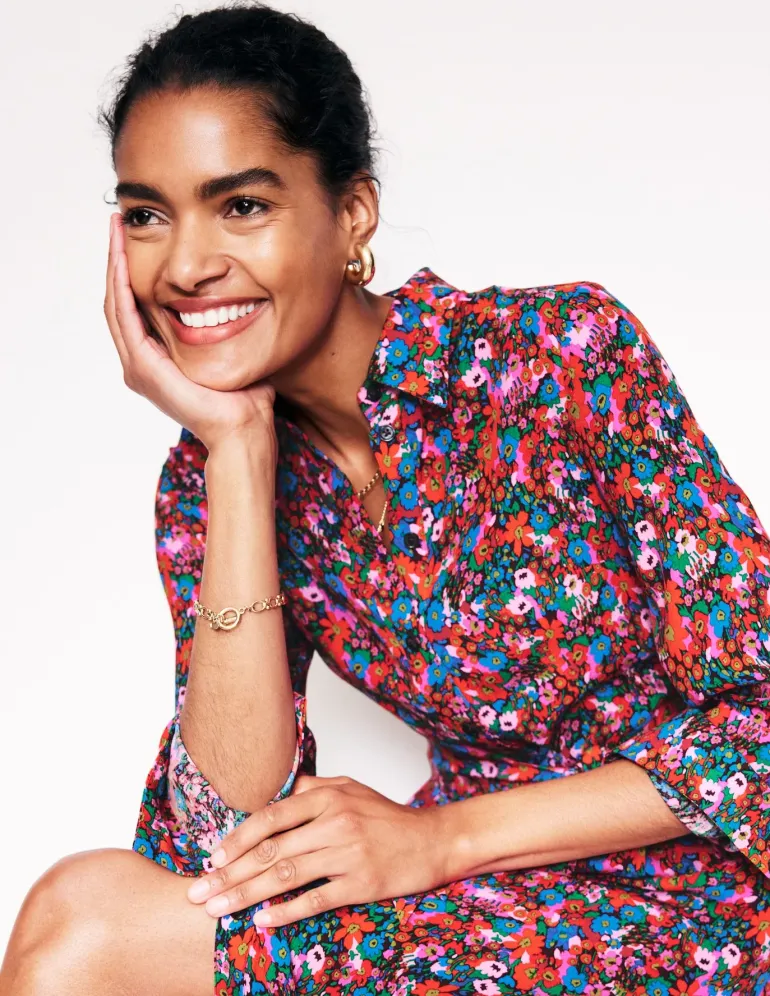 Kate Midi Shirt Dress-Bittersweet, Meadow Pop-Boden Cheap