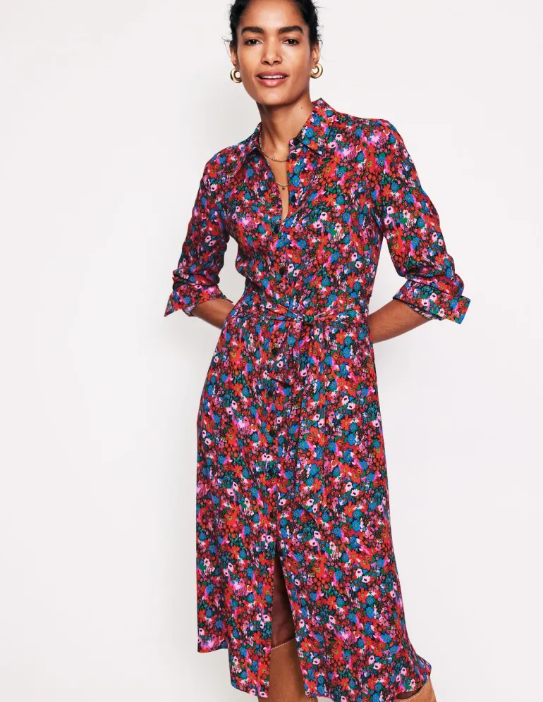 Kate Midi Shirt Dress-Bittersweet, Meadow Pop-Boden Cheap