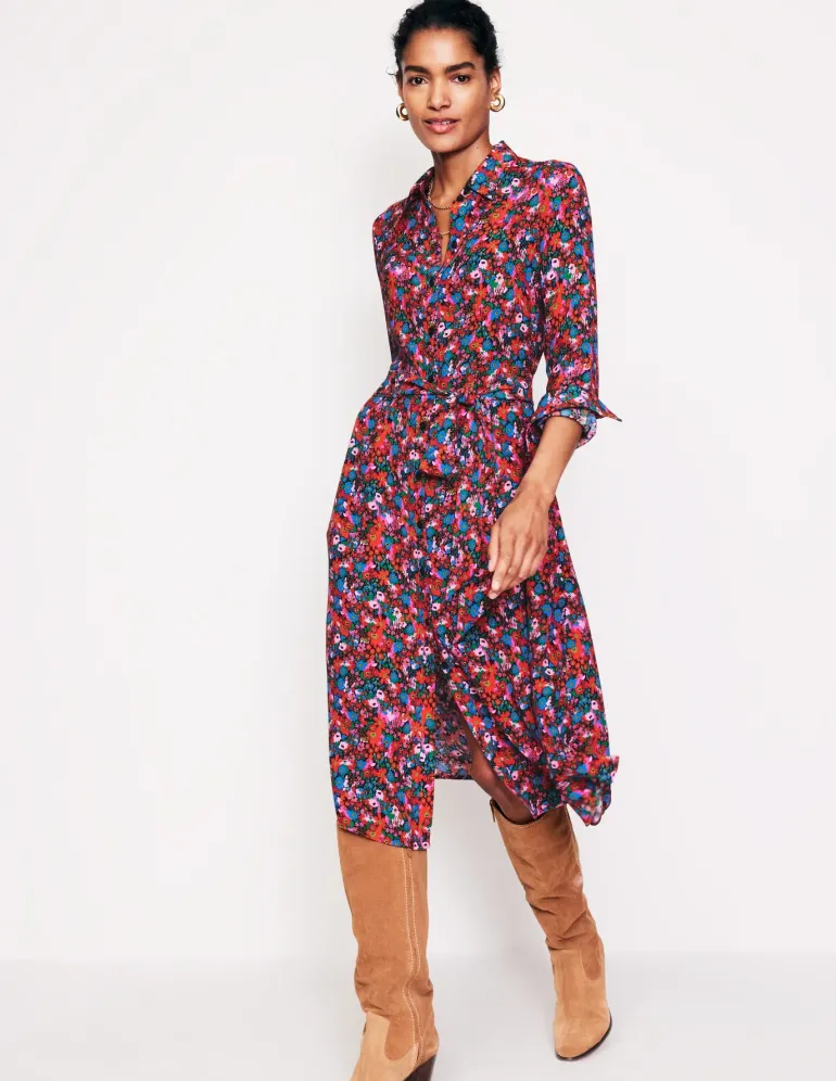 Kate Midi Shirt Dress-Bittersweet, Meadow Pop-Boden Cheap