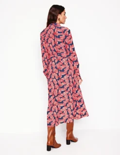 Kate Midi Shirt Dress-French Navy, Bow Scatter-Boden Cheap