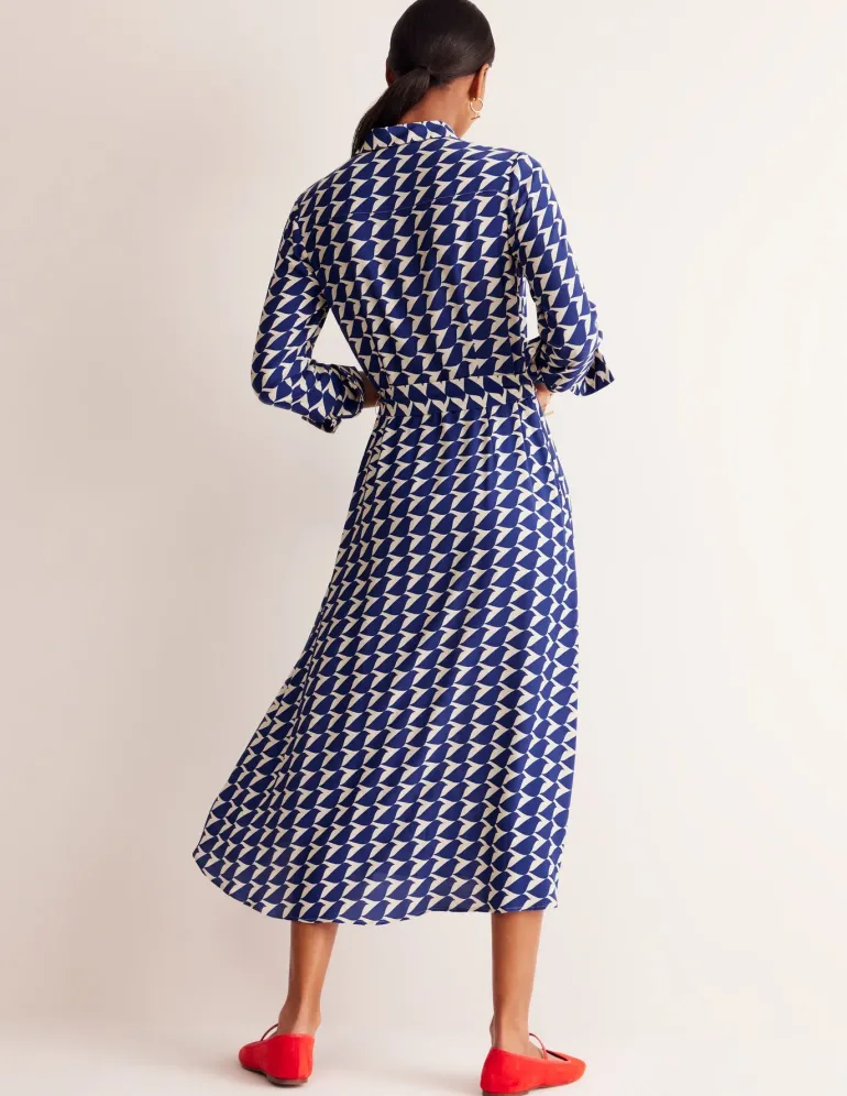 Kate Midi Shirt Dress-Mazarine Blue, Birdie-Boden Best