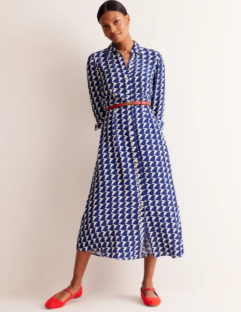 Kate Midi Shirt Dress-Mazarine Blue, Birdie-Boden Best