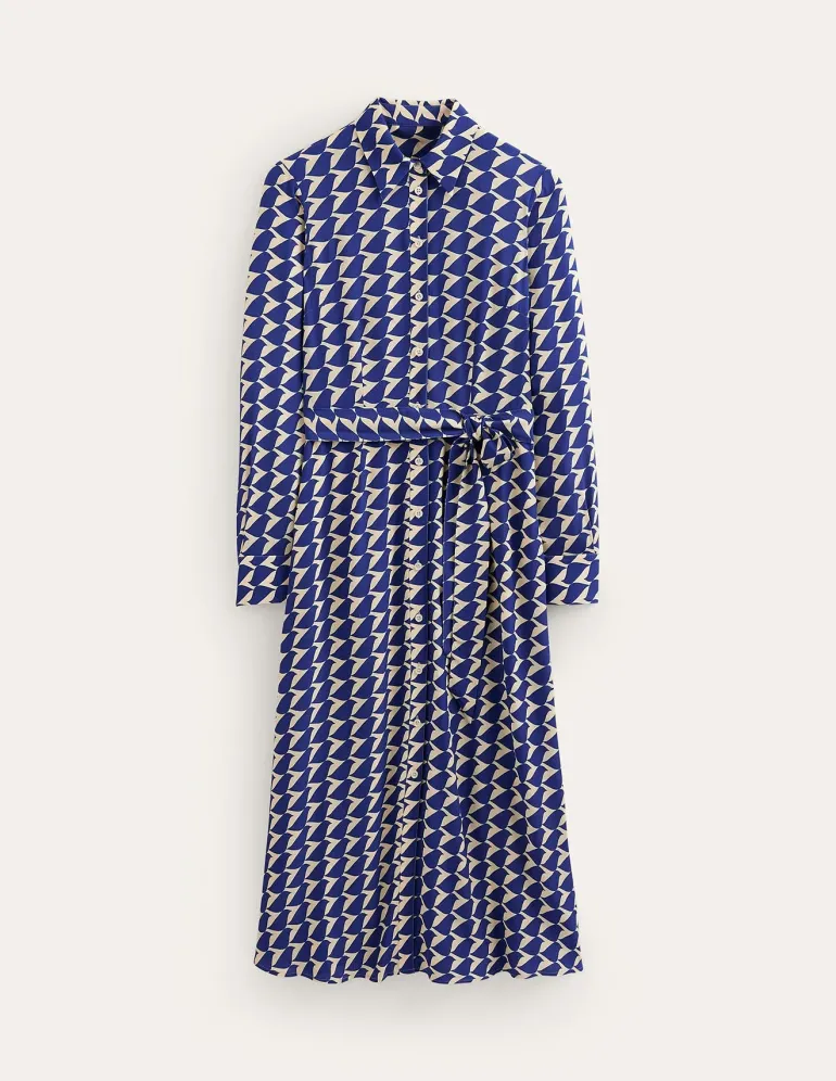 Kate Midi Shirt Dress-Mazarine Blue, Birdie-Boden Best