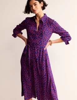 Kate Midi Shirt Dress-Poppy Red, Ditsy Bud-Boden Store