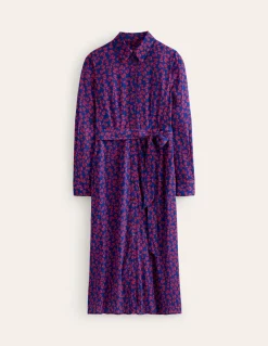 Kate Midi Shirt Dress-Poppy Red, Ditsy Bud-Boden Store