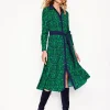 Kate Midi Shirt Dress-Rich Emerald, Decorative Flora-Boden Best