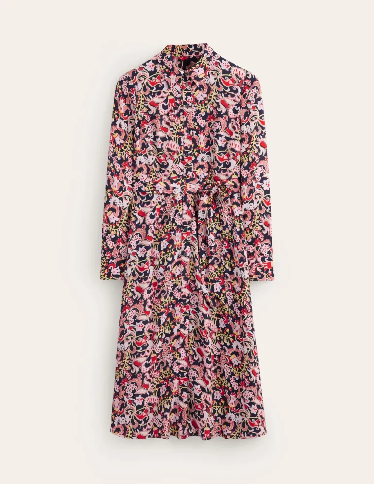 Kate Midi Shirt Dress-Soft Peony, Sweet Pea-Boden Best