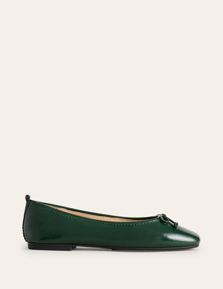 Kitty Flexi Sole Ballet Flats-Ponderosa Pine Patent-Boden Fashion