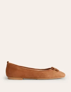Kitty Flexi Sole Ballet Flats-Ginger Snap Suede-Boden Store