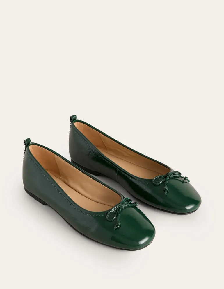 Kitty Flexi Sole Ballet Flats-Ponderosa Pine Patent-Boden Fashion