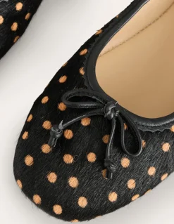 Kitty Flexi Sole Ballet Flats-Black and Camel Spot-Boden Flash Sale