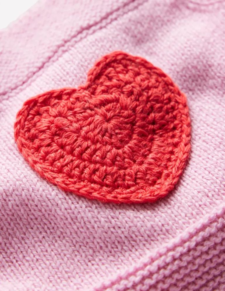 Knitted Romper-Vintage Pink Heart-Boden Sale