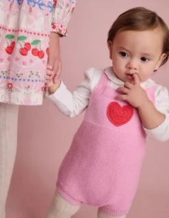 Knitted Romper-Vintage Pink Heart-Boden Sale