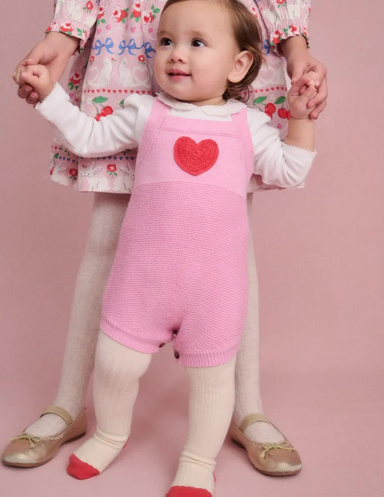 Knitted Romper-Vintage Pink Heart-Boden Sale
