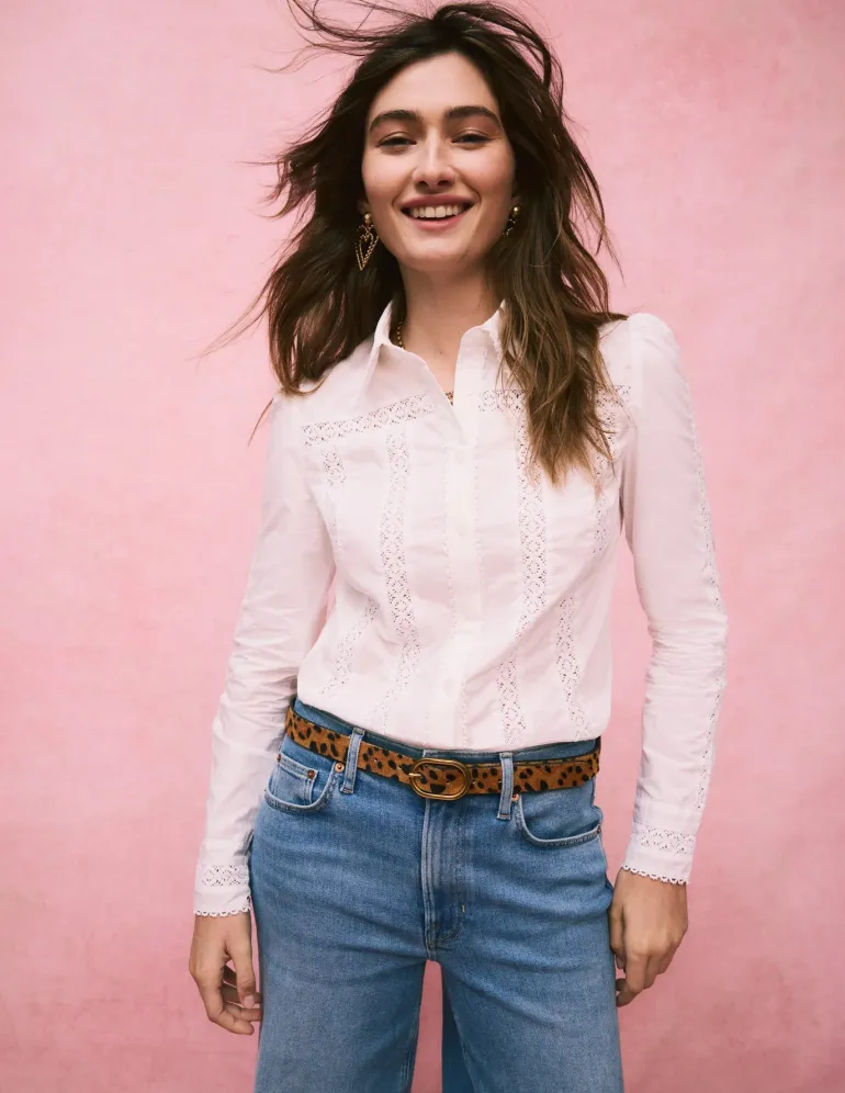Lace Insert Shirt--Boden Online