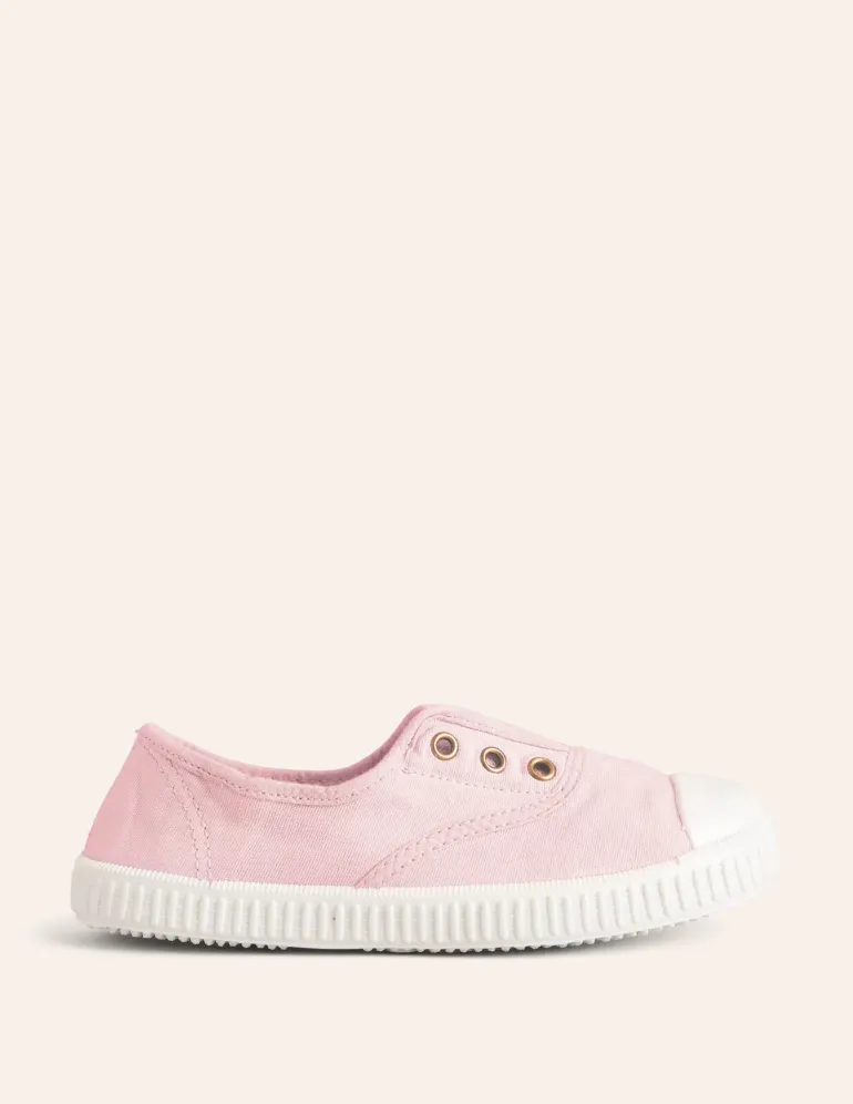 Laceless Canvas Pull-ons-Cameo Pink-Boden New