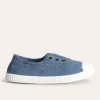 Laceless Canvas Pull-ons-College Navy-Boden Best