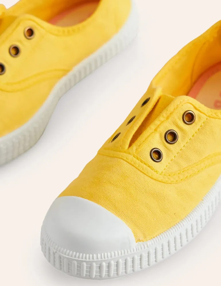 Laceless Canvas Pull-ons-Soft Lemon-Boden Shop
