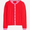Lara Relaxed Cotton Cardigan-High Risk Red, Carmine Rose-Boden Best Sale