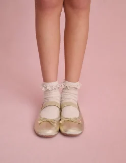 Leather Ballet Flats-Gold Metallic-Boden New