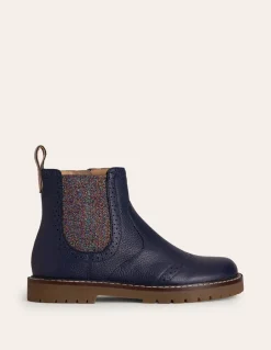 Leather Chelsea Boots-College Navy Floral-Boden Discount
