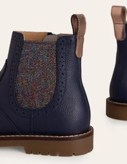 Leather Chelsea Boots-College Navy Floral-Boden Discount