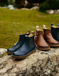 Leather Chelsea Boots-College Navy Floral-Boden Discount