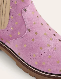 Leather Chelsea Boots-Cosmos Pink Stars-Boden Fashion