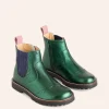 Leather Chelsea Boots-Metallic Green-Boden Store
