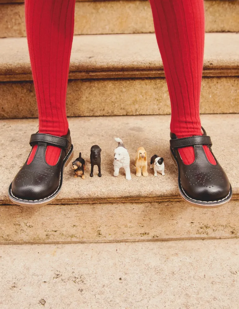 Leather T-bar Flats--Boden Hot