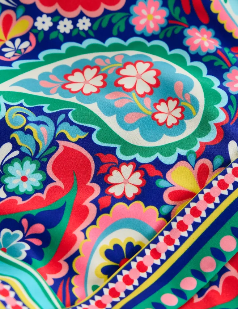 Lefkada Square Neck Swimsuit-Multi, Meadow Paisley-Boden Cheap
