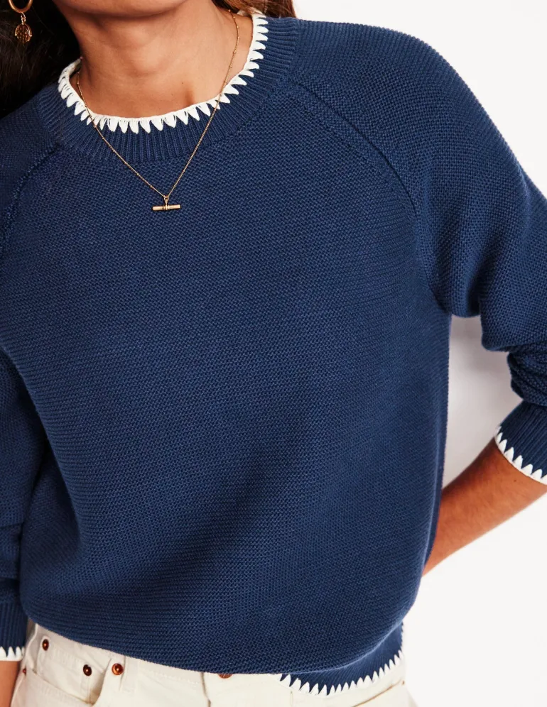 Lena Stitch Detail Sweater--Boden Hot