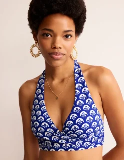 Levanzo Halter Bikini Top-Surf The Web, Foliage Geo-Boden Hot