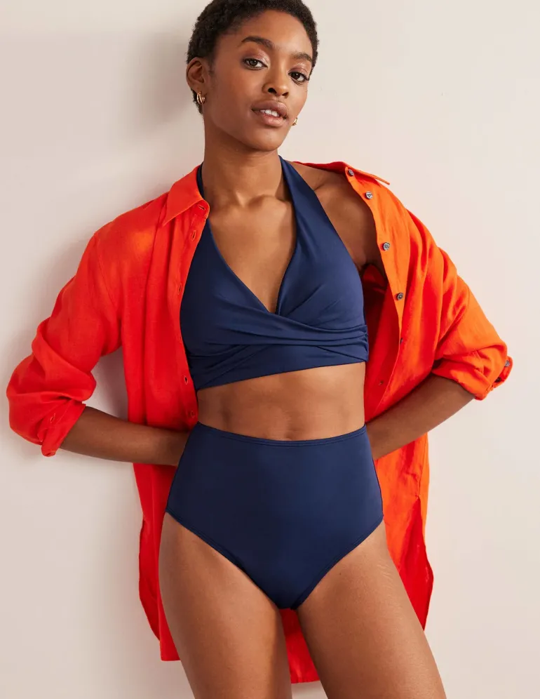 Levanzo Halter Bikini Top-French Navy-Boden Sale