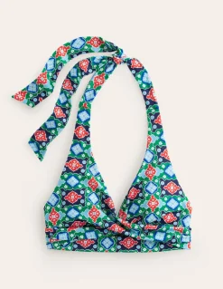 Levanzo Halter Bikini Top-Green Tambourine, Coastal Tile-Boden Cheap