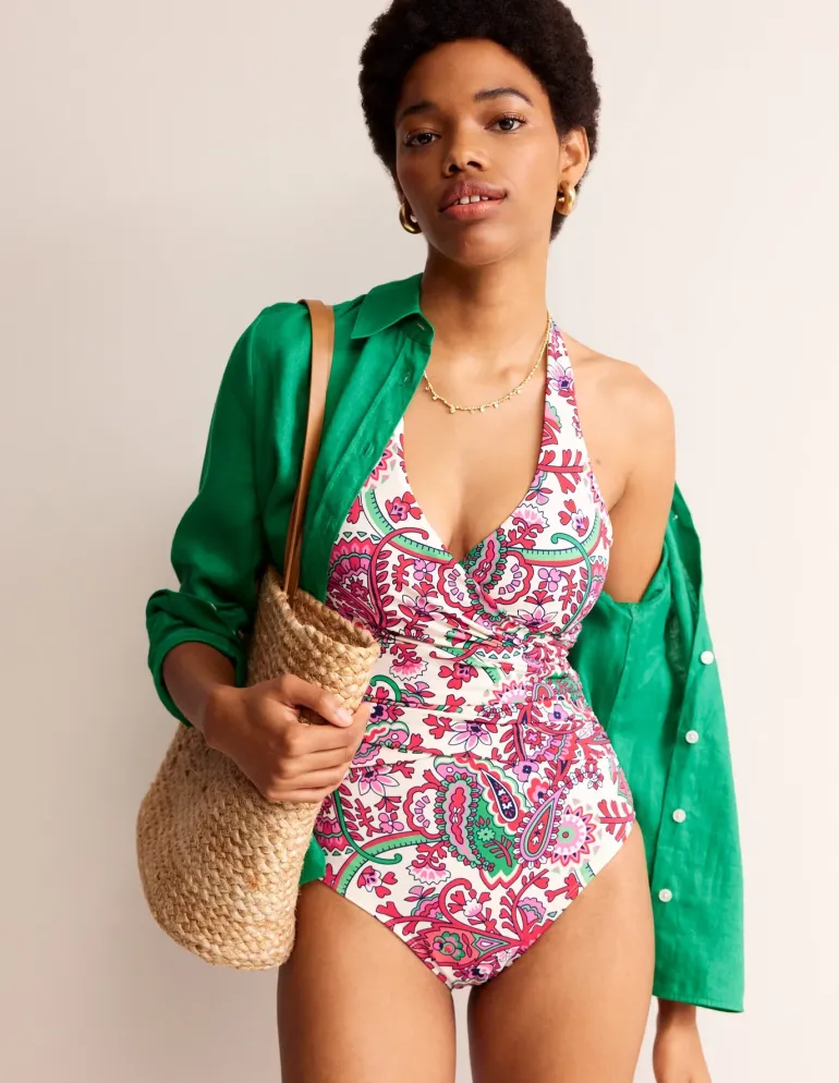 Levanzo Halter Swimsuit-Multi, Fantastical-Boden Best