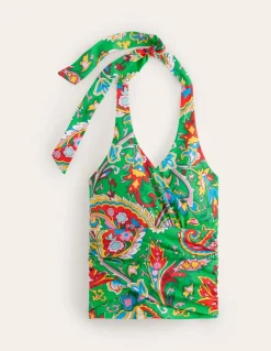 Levanzo Halter Tankini Top-Kelly Green, Paisley Azure-Boden Online