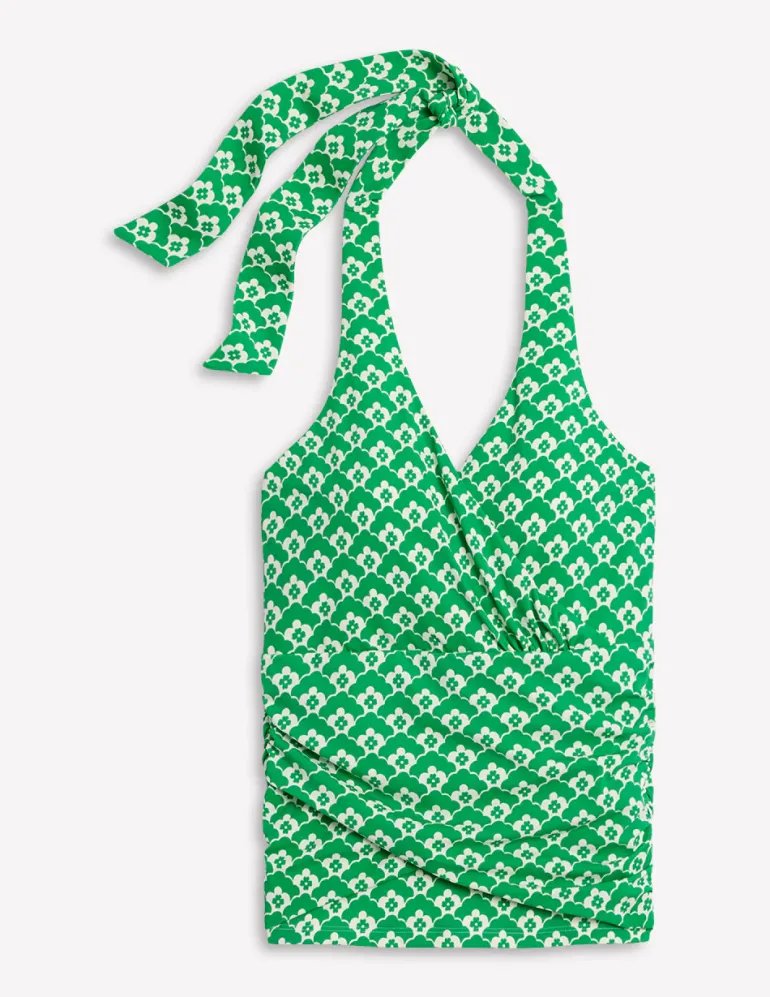 Levanzo Halter Tankini Top-Green Cloud Terrace-Boden Fashion